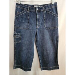Chico's Platinum Capri Womens Blue Denim Capris Size 2